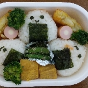 簡単キャラ弁☆ニコニコおにぎりのお弁当♪